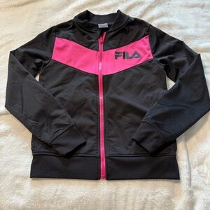 Fila sport Girls size M (10) black and pink full zip jacket